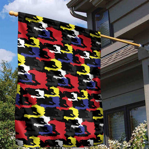 Haiti Map Camouflage Colorful Garden Flag - African Pride