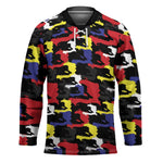 Haiti Map Camouflage Colorful Hockey Jersey - African Pride