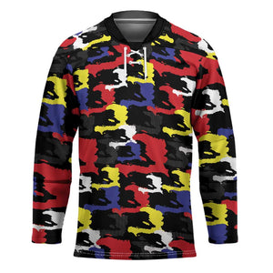 Haiti Map Camouflage Colorful Hockey Jersey - African Pride