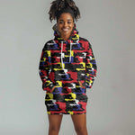 Haiti Map Camouflage Colorful Hoodie Dress - African Pride