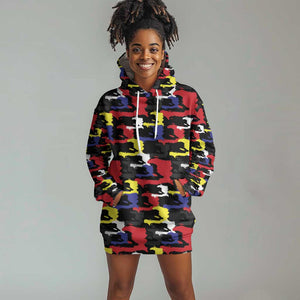 Haiti Map Camouflage Colorful Hoodie Dress - African Pride
