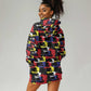 Haiti Map Camouflage Colorful Hoodie Dress - African Pride