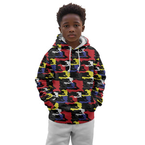 Haiti Map Camouflage Colorful Kid Hoodie - African Pride