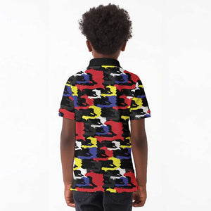 Haiti Map Camouflage Colorful Kid Polo Shirt - African Pride