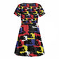 Haiti Map Camouflage Colorful Kid Short Sleeve Dress - African Pride