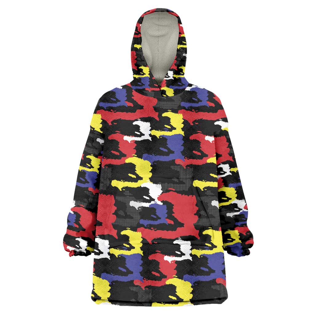 Haiti Map Camouflage Colorful Kid Wearable Blanket Hoodie - African Pride
