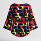 Haiti Map Camouflage Colorful Kimono Sleeve Blouse - African Pride
