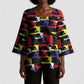 Haiti Map Camouflage Colorful Kimono Sleeve Blouse - African Pride