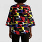 Haiti Map Camouflage Colorful Kimono Sleeve Blouse - African Pride