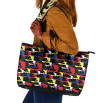 Haiti Map Camouflage Colorful Leather Tote Bag - African Pride
