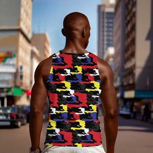 Haiti Map Camouflage Colorful Men Tank Top - African Pride