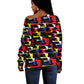 Haiti Map Camouflage Colorful Off Shoulder Sweater - African Pride