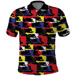 Haiti Map Camouflage Colorful Polo Shirt - African Pride