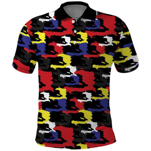 Haiti Map Camouflage Colorful Polo Shirt - African Pride