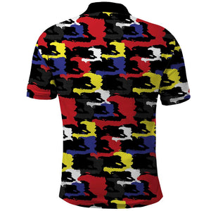 Haiti Map Camouflage Colorful Polo Shirt - African Pride