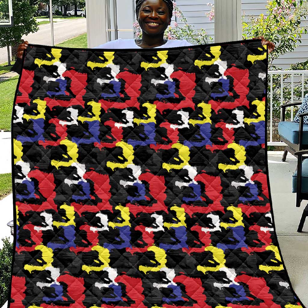 Haiti Map Camouflage Colorful Quilt - African Pride