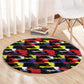 Haiti Map Camouflage Colorful Round Carpet - African Pride