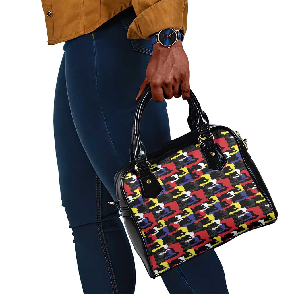 Haiti Map Camouflage Colorful Shoulder Handbag - African Pride