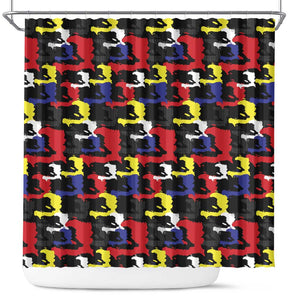 Haiti Map Camouflage Colorful Shower Curtain - African Pride
