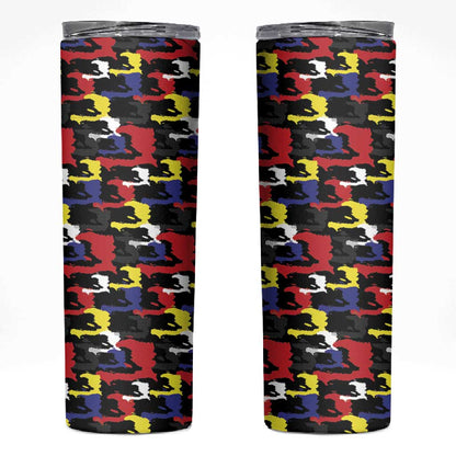 Haiti Map Camouflage Colorful Skinny Tumbler - African Pride