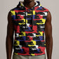Haiti Map Camouflage Colorful Sleeveless Hoodie - African Pride