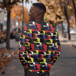 Haiti Map Camouflage Colorful Sweatshirt - African Pride