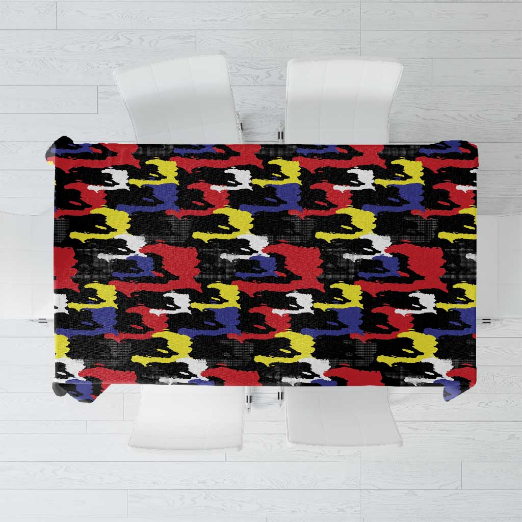 Haiti Map Camouflage Colorful Tablecloth - African Pride