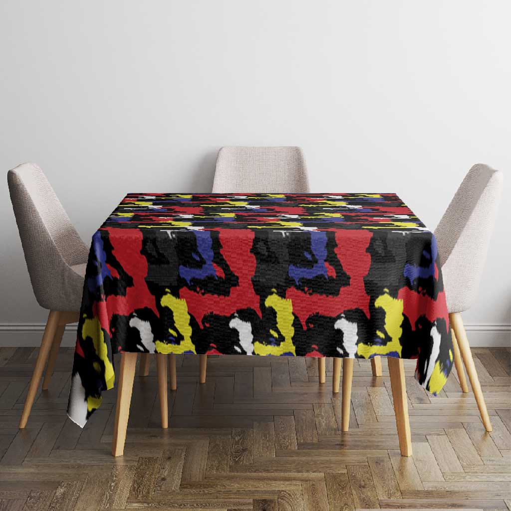 Haiti Map Camouflage Colorful Tablecloth - African Pride