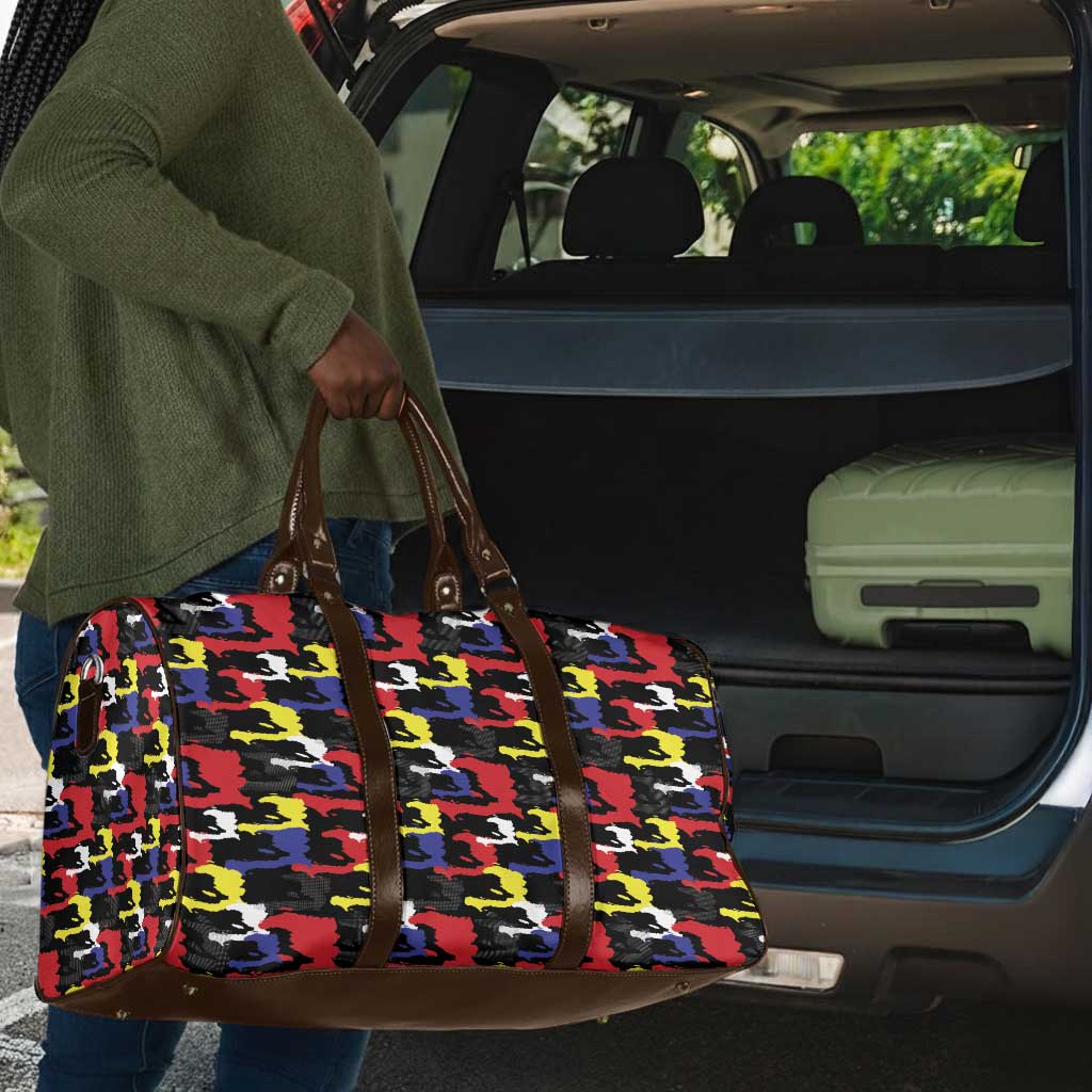 Haiti Map Camouflage Colorful Travel Bag - African Pride