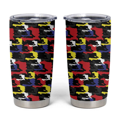 Haiti Map Camouflage Colorful Tumbler Cup - African Pride