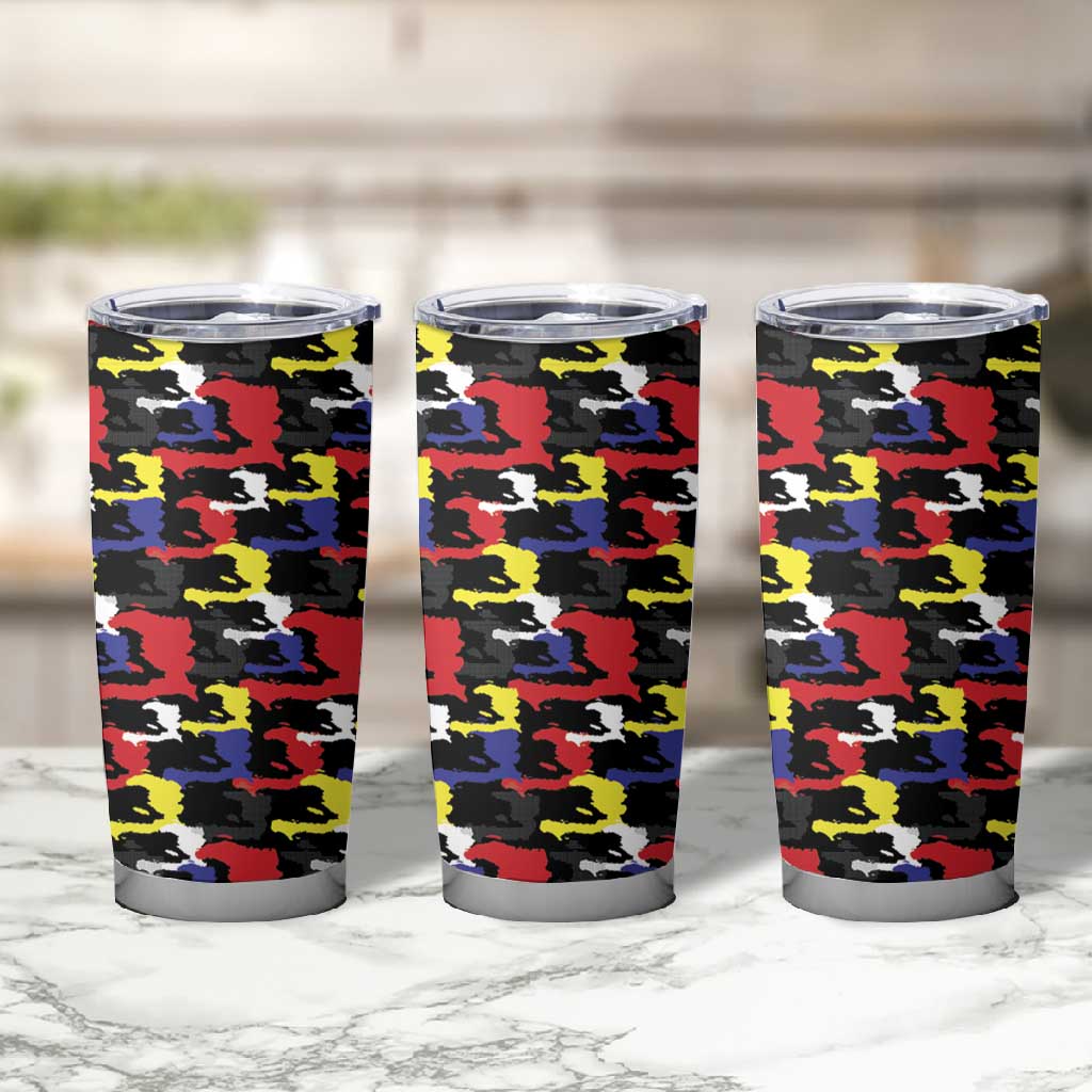Haiti Map Camouflage Colorful Tumbler Cup - African Pride