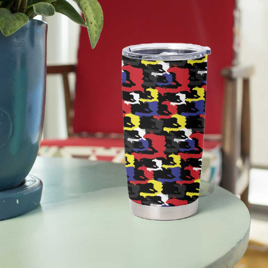 Haiti Map Camouflage Colorful Tumbler Cup - African Pride