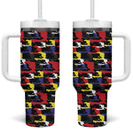 Haiti Map Camouflage Colorful Tumbler With Handle - African Pride