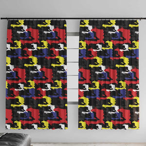 Haiti Map Camouflage Colorful Window Curtain - African Pride