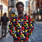 Haiti Map Camouflage Colorful Zip Hoodie - African Pride