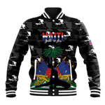 Personalized Haiti Map Camouflage Baseball Jacket Unique Style - African Pride