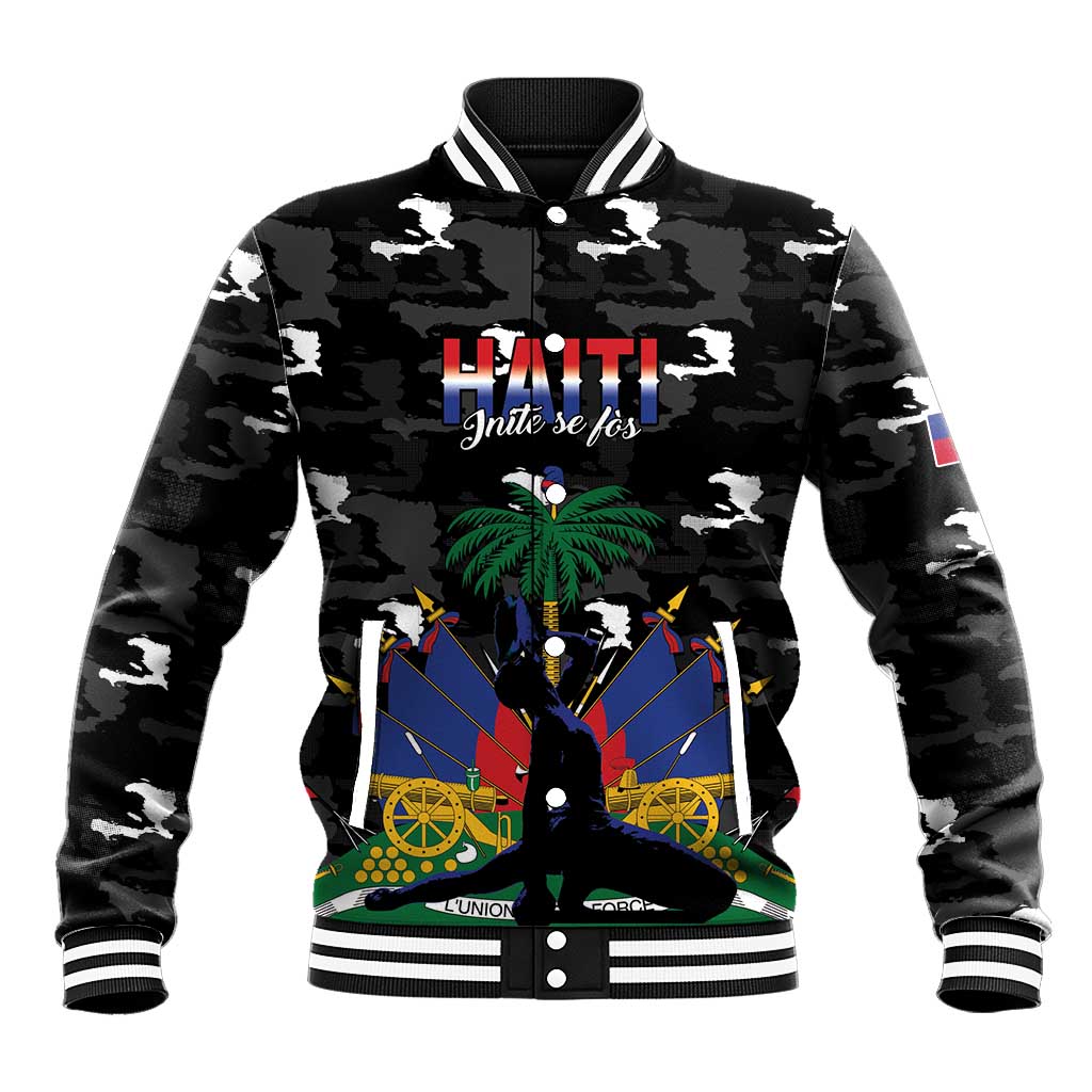 Personalized Haiti Map Camouflage Baseball Jacket Unique Style - African Pride