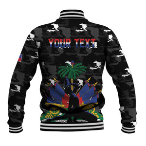 Personalized Haiti Map Camouflage Baseball Jacket Unique Style - African Pride