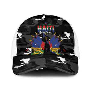 Haiti Map Camouflage Baseball Net Cap Unique Style - African Pride