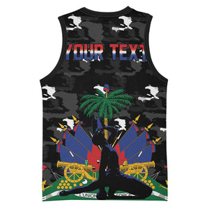 Personalized Haiti Map Camouflage Basketball Jersey Unique Style - African Pride