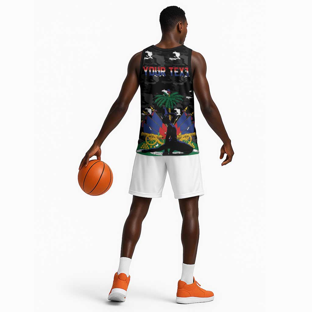 Personalized Haiti Map Camouflage Basketball Jersey Unique Style - African Pride