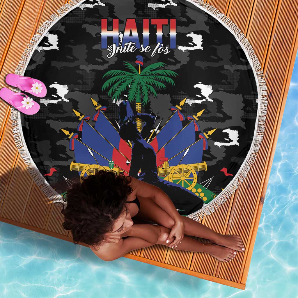 Haiti Map Camouflage Beach Blanket Unique Style - African Pride