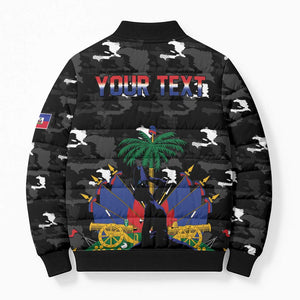 Personalized Haiti Map Camouflage Bomber Puffer Jacket Unique Style - African Pride