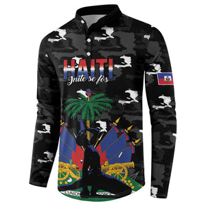 Personalized Haiti Map Camouflage Button Sweatshirt Unique Style