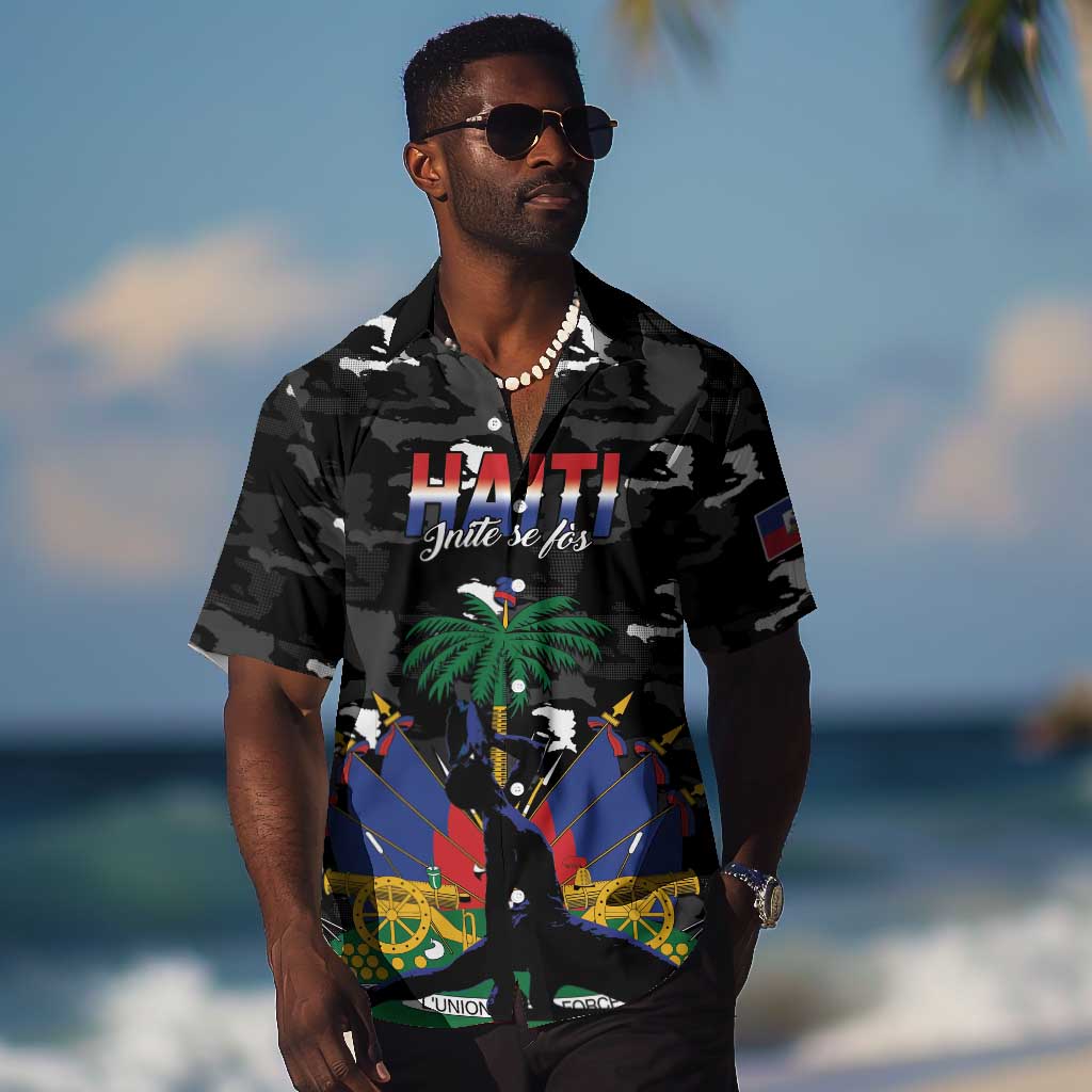 Personalized Haiti Map Camouflage Hawaiian Shirt Unique Style - African Pride