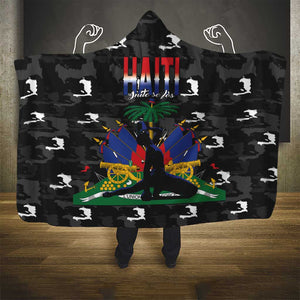 Haiti Map Camouflage Hooded Blanket Unique Style - African Pride