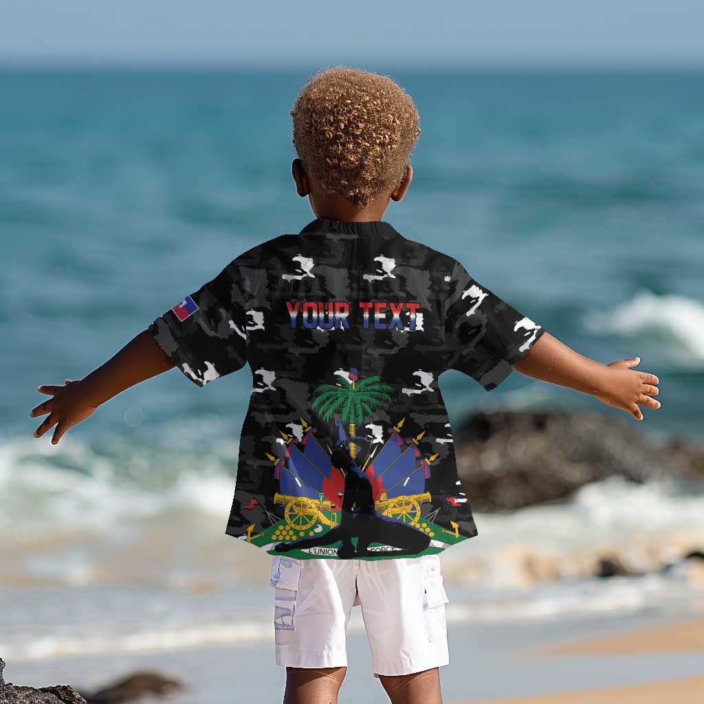 Personalized Haiti Map Camouflage Kid Hawaiian Shirt Unique Style - African Pride