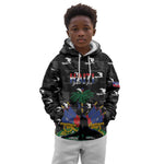 Personalized Haiti Map Camouflage Kid Hoodie Unique Style - African Pride