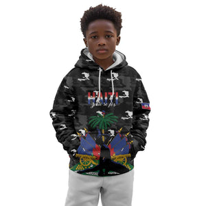 Personalized Haiti Map Camouflage Kid Hoodie Unique Style - African Pride