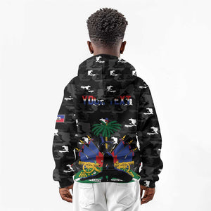 Personalized Haiti Map Camouflage Kid Hoodie Unique Style - African Pride
